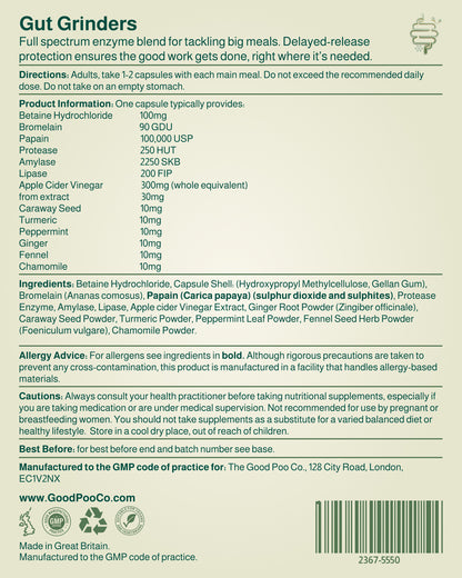 Gut Grinders Label back